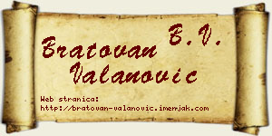 Bratovan Valanović vizit kartica